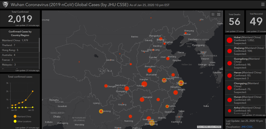Wuhan Virus map