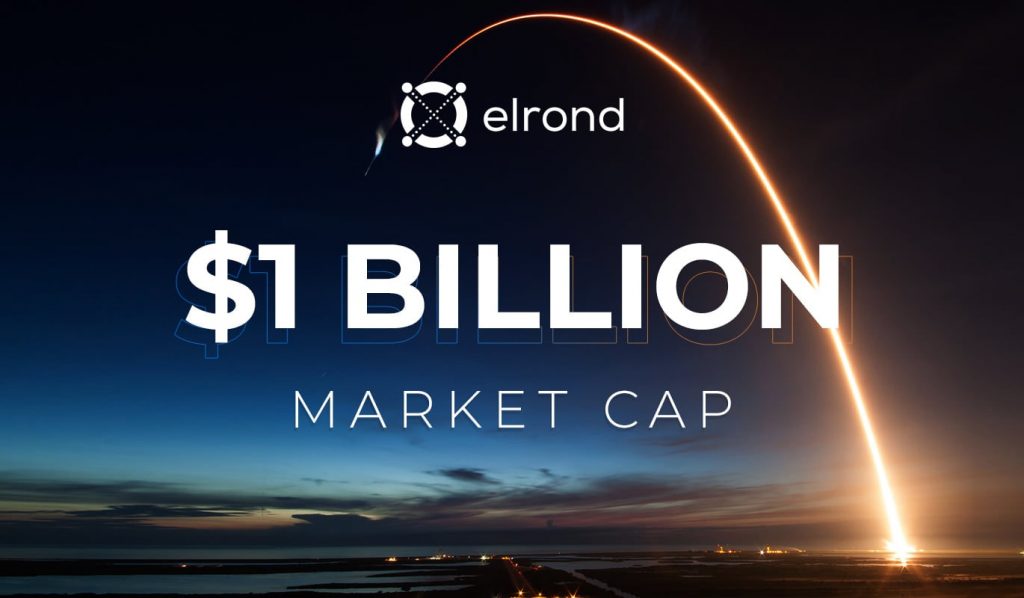 Elrond Network company announcing they reached a market cap of 1 Billion USD