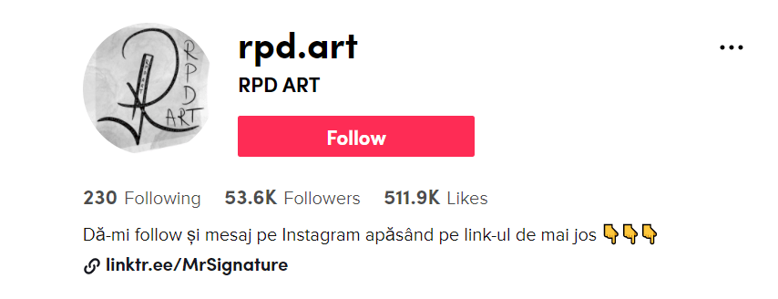 Contul de Tik-Tok al RPD ART