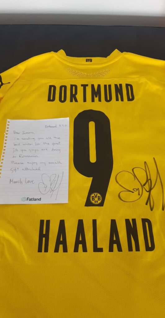 Erling Haaland T-shirt signed for autism cause in Romania