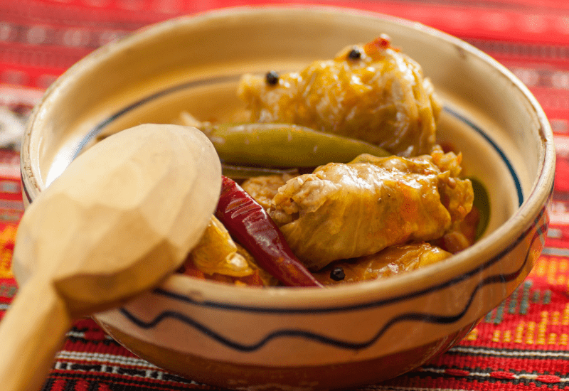 Mince Rolled in Pickle Cabbage