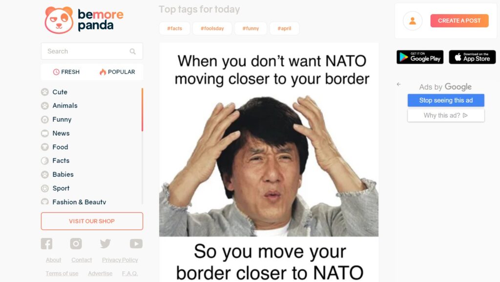 Top 10 Websites with War Memes 