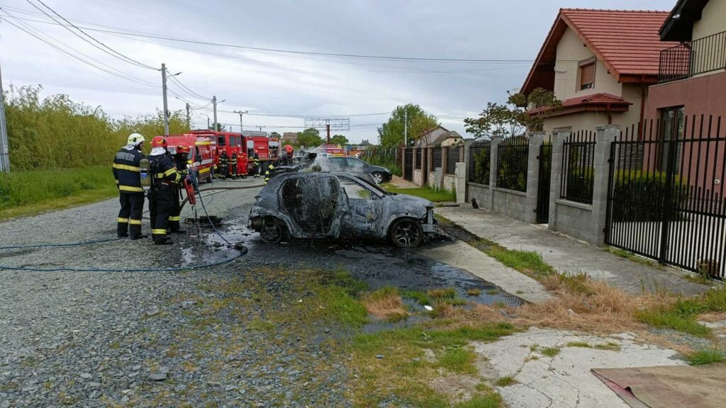 Aftermath of Dacia Spring fire in Romania