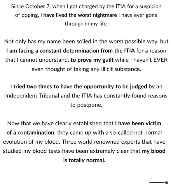 Simona Halep Open letter page 1