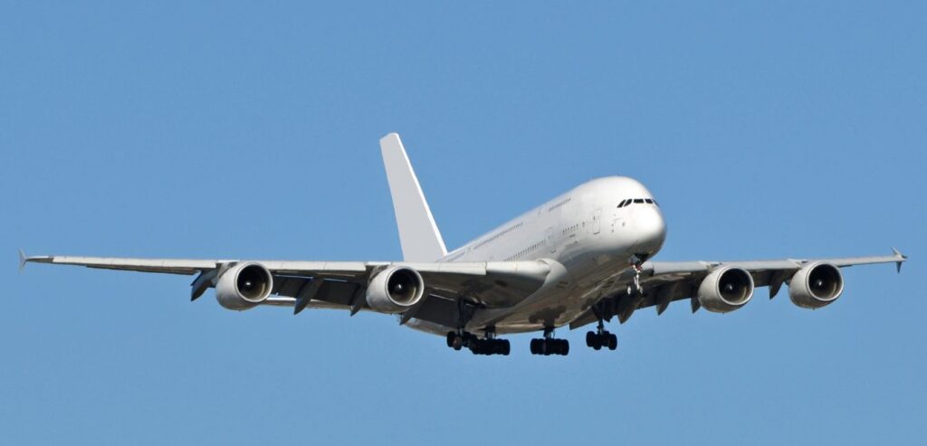 Airbus plane landing in Bucharest