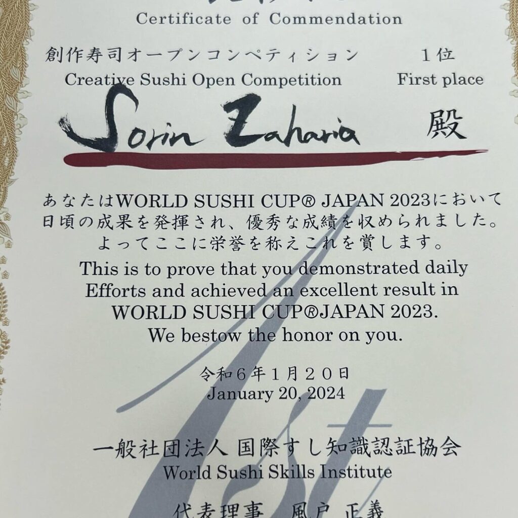 Sorin Zaharia award in Japan