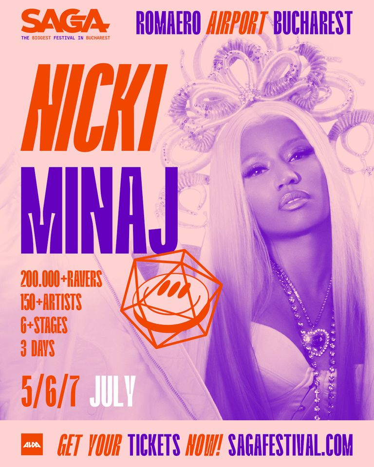 Saga Festival Bucharest poster cu Nicki Minaj