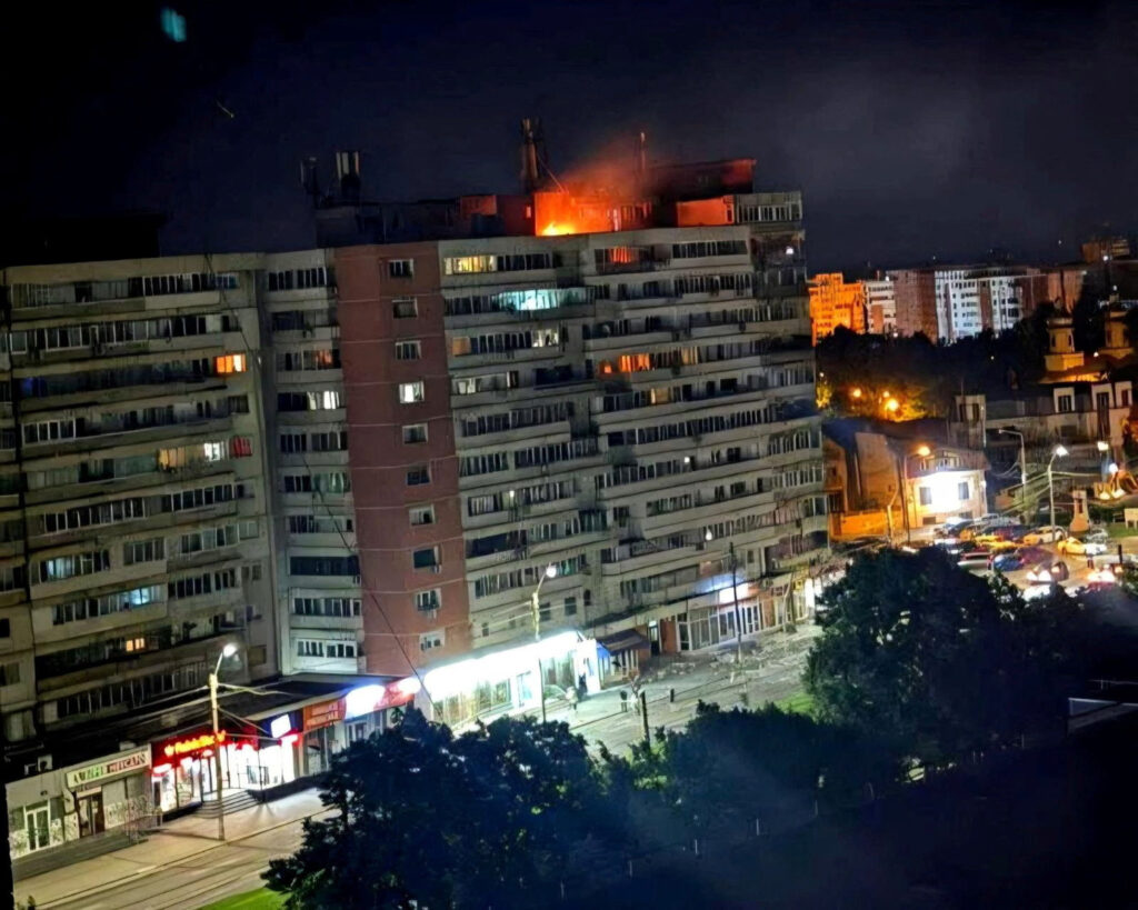 Drone Falls on Residential Building in Galati, Romania